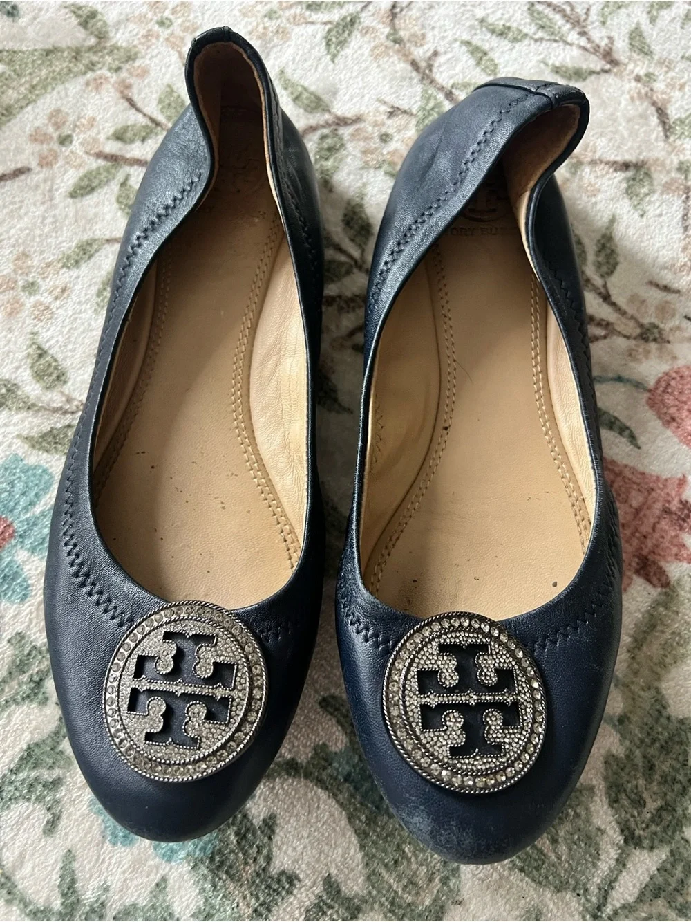 Tory Burch Liana ballet flats Size 6 Navy